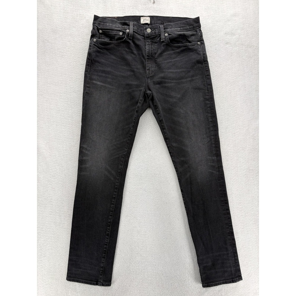 J.Crew 484 Slim Jeans Mens 35x32 Gray Charcoal Wash Tapered Stretch Denim Pants